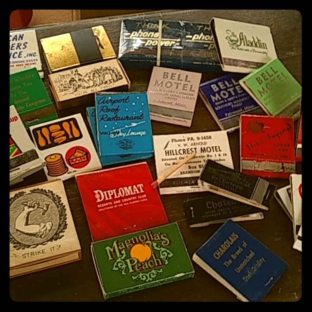 Vintage Matchbooks Matches Books Box
